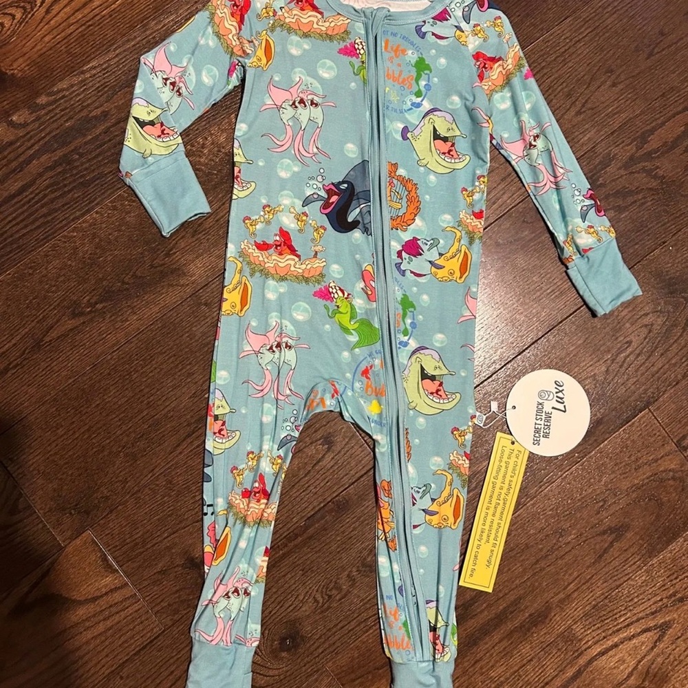Lux Colorful Sea Creature bamboo zippie Pajamas